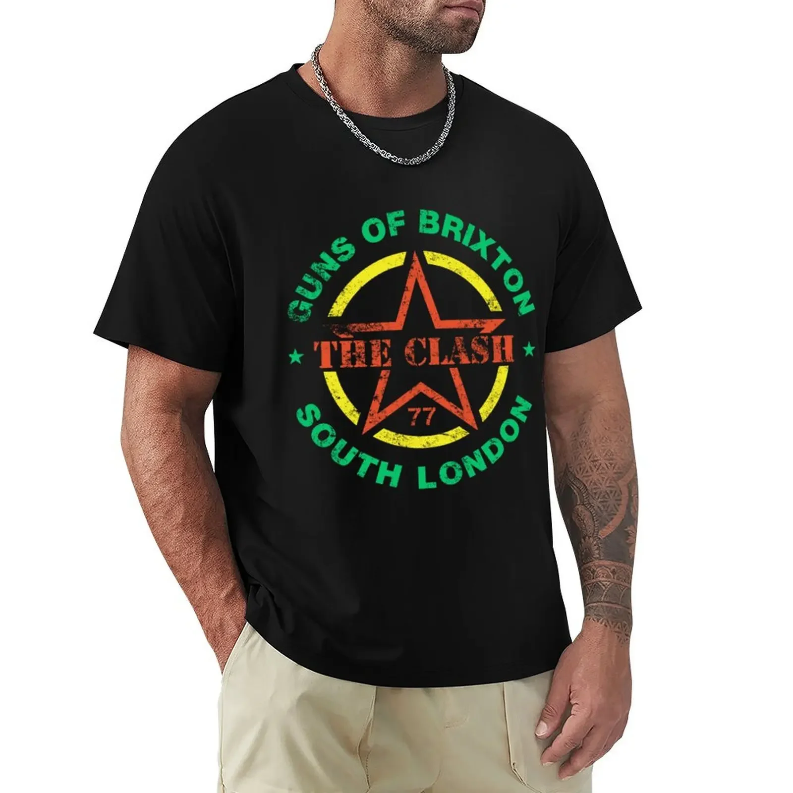 Футболка Guns Of Brixton Essential, мужская одежда для мальчиков, одежда больших размеров с животным принтом, футболки большого размера для мужчин