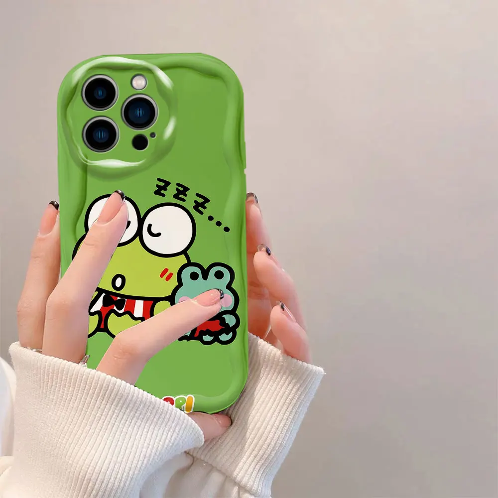 Фото Милый мягкий силиконовый чехол Kero Keroppi 3D для OPPO A3X A9 A15 A16 A17 A31 A38 A53 A54 A57 A58 A78 A74 A79 A93 A94 №4