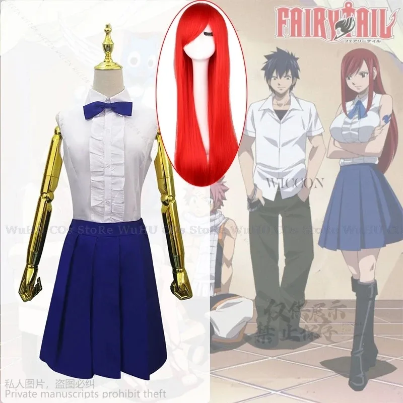 Фото ss23Аниме FAIRY JK TAIL Erza Scarlet Косплей Костюм Парик Гоблин Королева Горничная Униформа Черное Платье Лолиты Хэллоуин Карнавальная Вечеринка Су №2