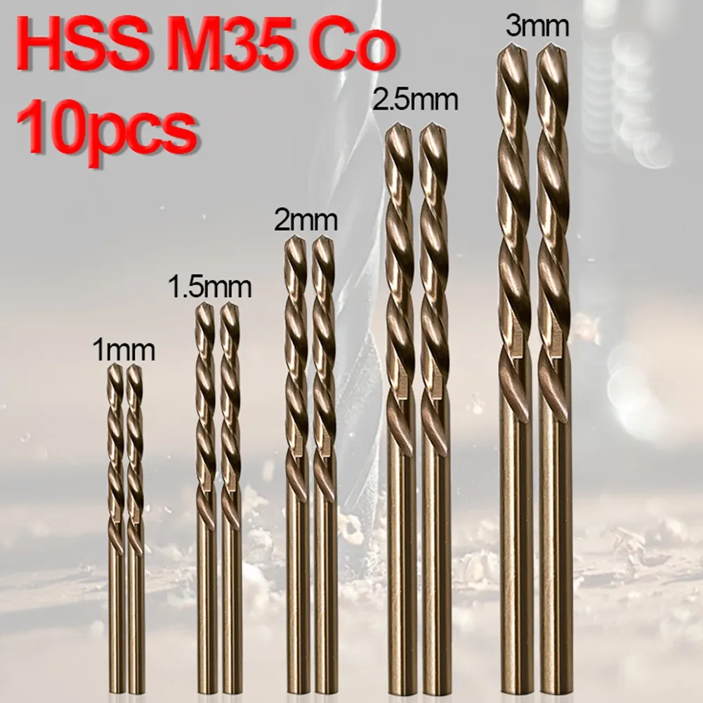 10 шт. кобальтовое сверло HSS M35 1 мм 1,5 мм 2 мм 2,5 мм 3 мм, используемое для многофункциональных сверл по металлу из нержавеющей стали, электроинструменты (art.: 3920c93a5835a) - 3920c93a5835a