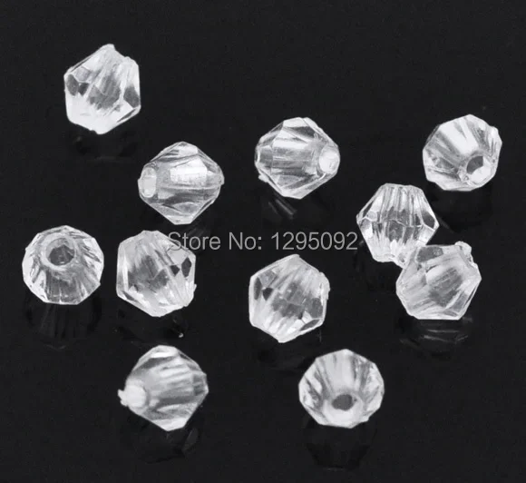 30000 шт. белые прозрачные бусины-разделители Perles Perlas граненые биконусные акриловые фурнитура для ювелирных изделий 4x4 мм