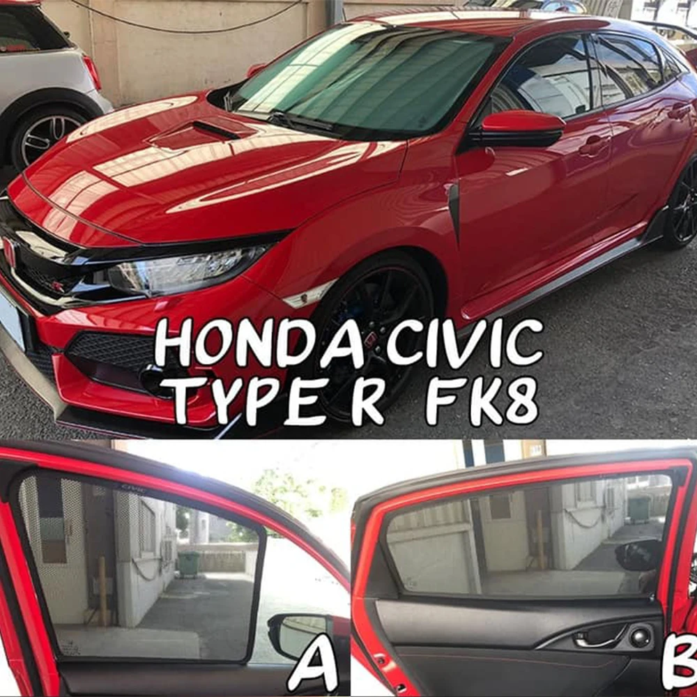 Для Honda CIVIC Type R FK8 2016-2021 Type-R Магнитный автомобильный солнцезащитный козырек, передняя занавеска на лобовое стекло, солнцезащитный козырек на заднее боковое окно