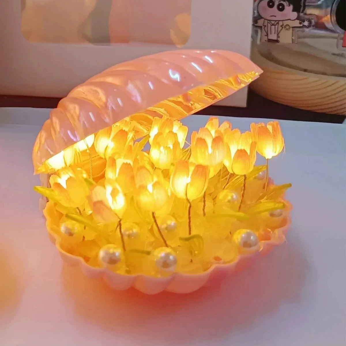 Фото Горячие продажи 13 / 20 Тюльпаны ночная лампа ручной работы DIY Домашняя декоративная атмосфера фонарь Девочка Мать Подружка Подарок на день рождения День Святого Валентина №5