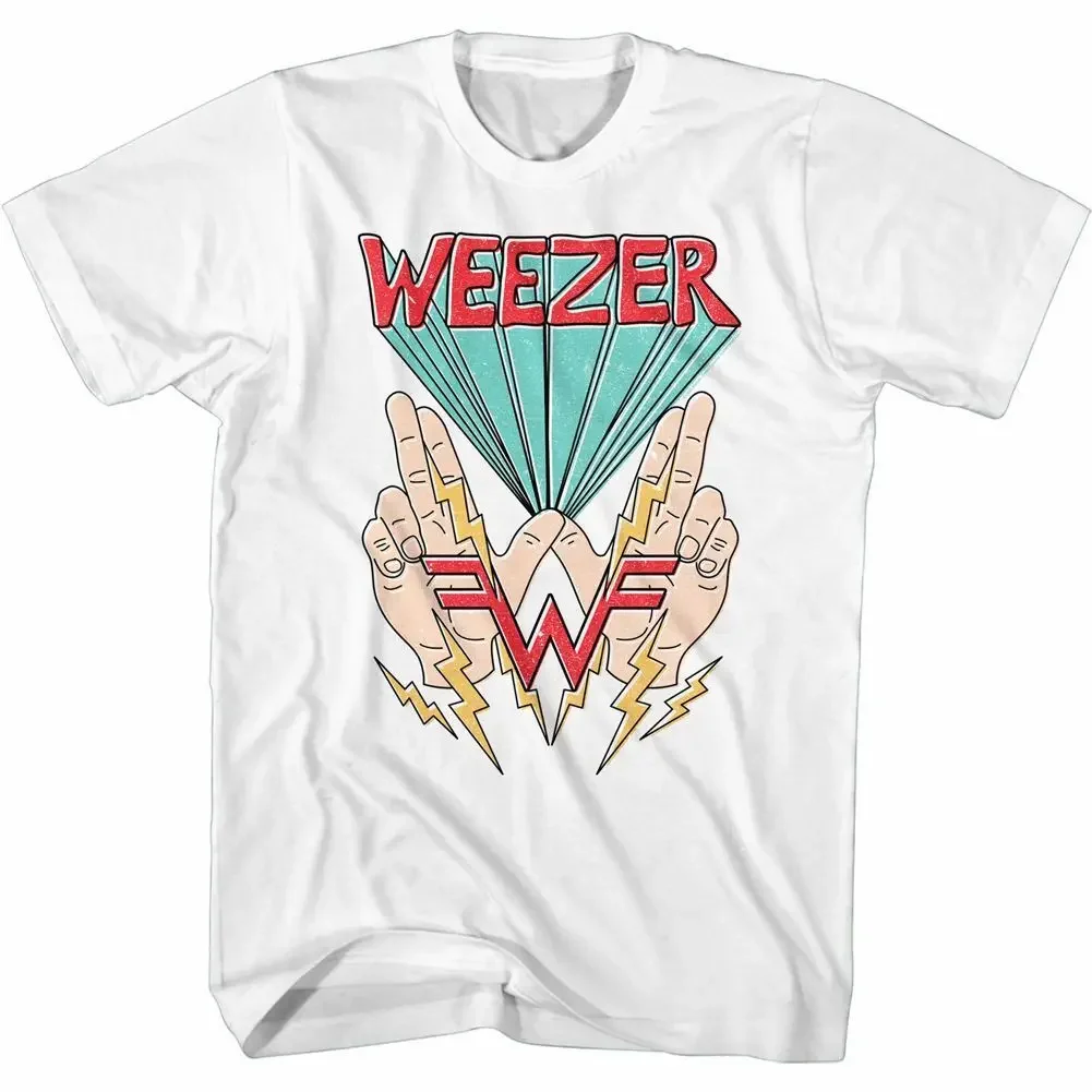 Белая футболка Weezer W Hands And Lightning для взрослых