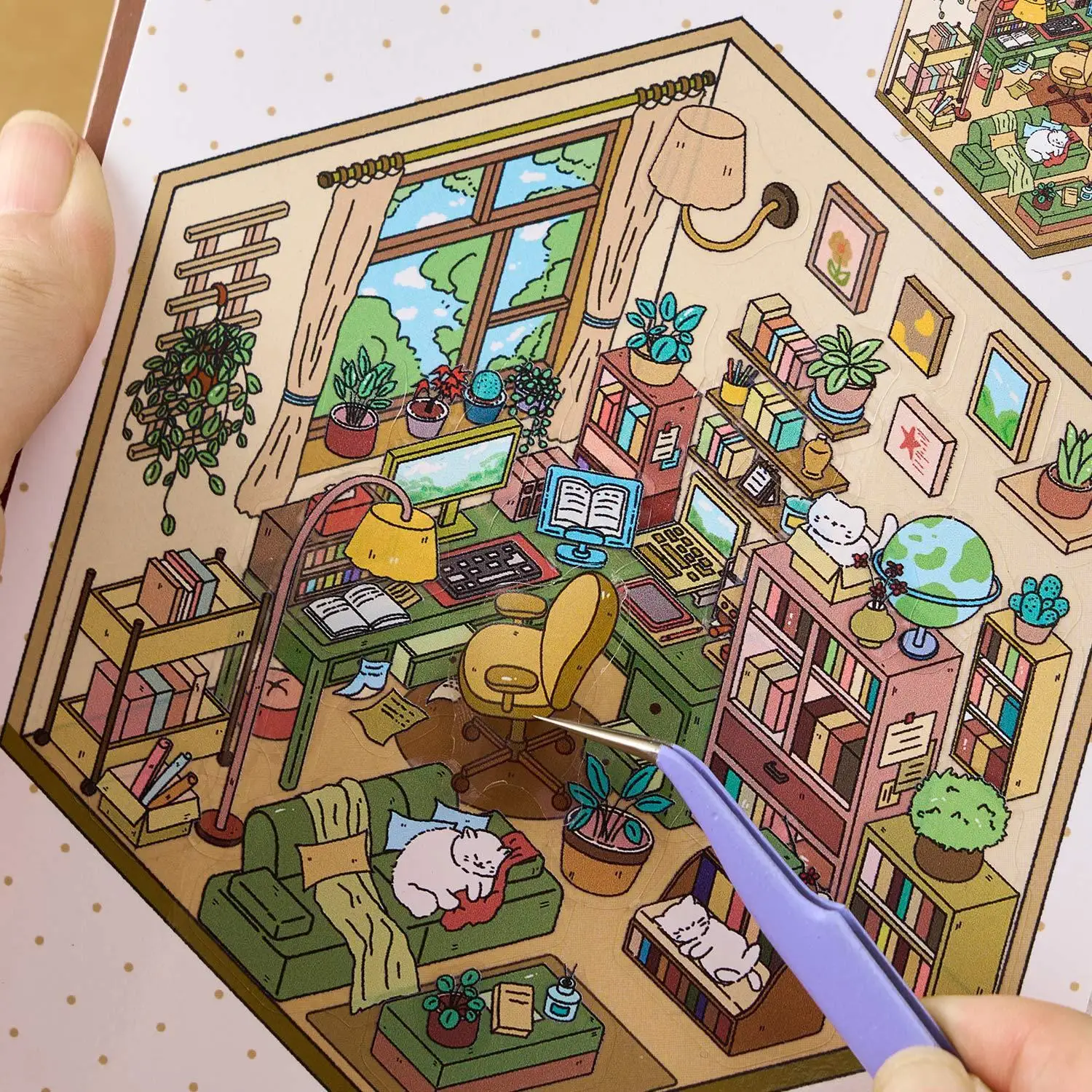 40-комплектная книга с наклейками Dream Town Mini Scene, милые штабелируемые 3D-будинки для скрапбукинга и поделок