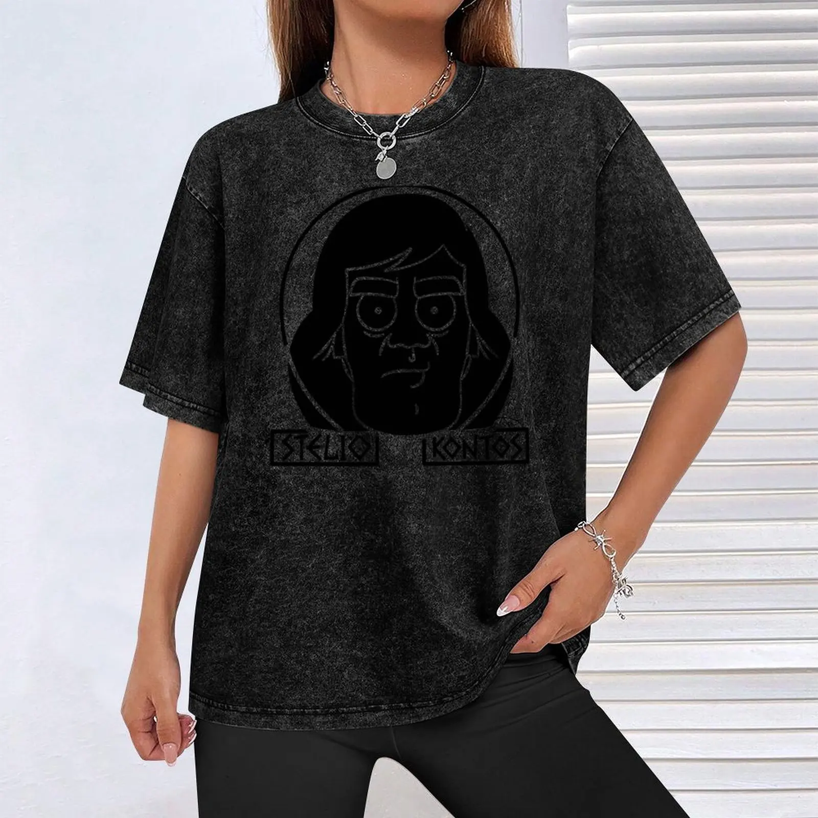 Фото Stelio Kontos (blk) by Tai's Tees Футболка черные мужские футболки в тяжелом весе №4