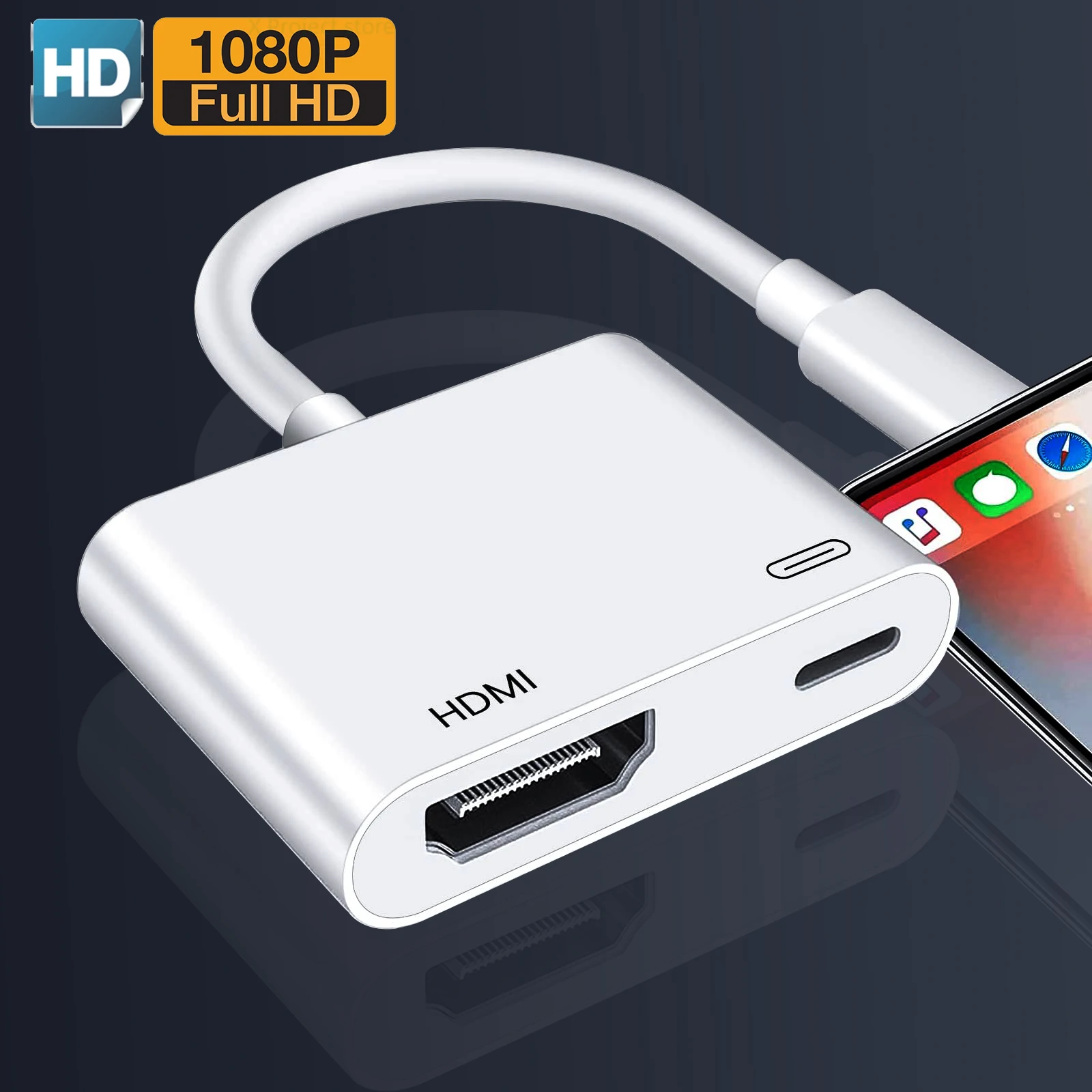 Адаптер Lightning/HDMI для iPhone/HDMI, 1080P