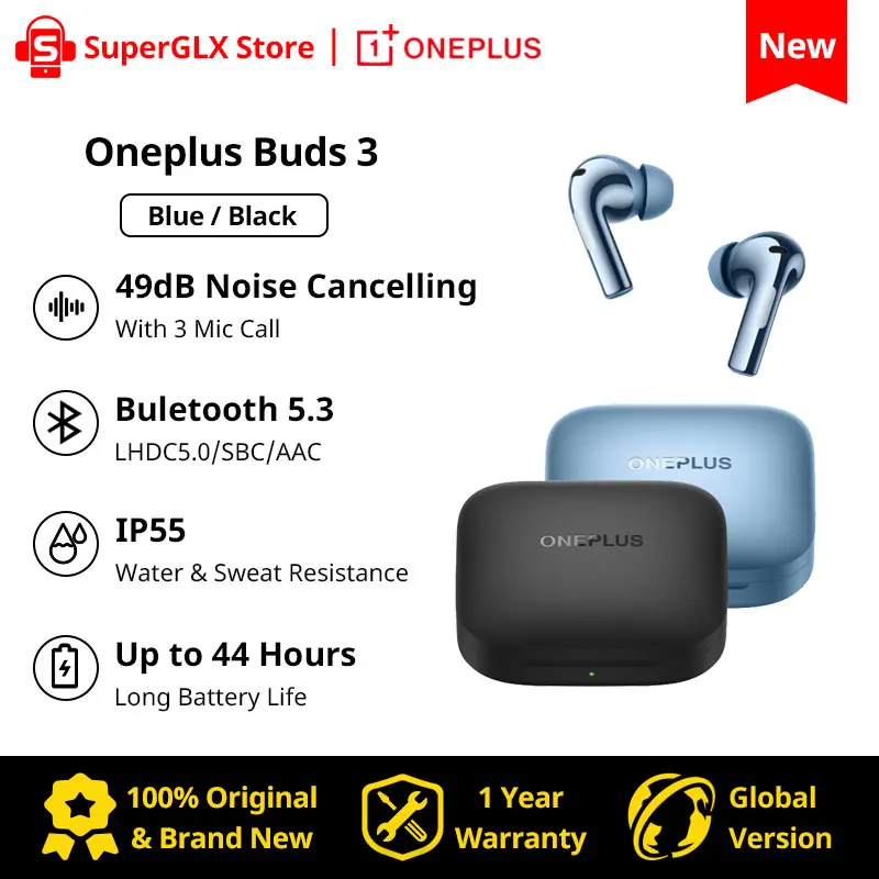Наушники Oneplus Buds 3 глобальная версия BT 5,3 Bluetooth TWS, беспроводные наушники 49dB с активным шумоподавлением для Oneplus ACE 3