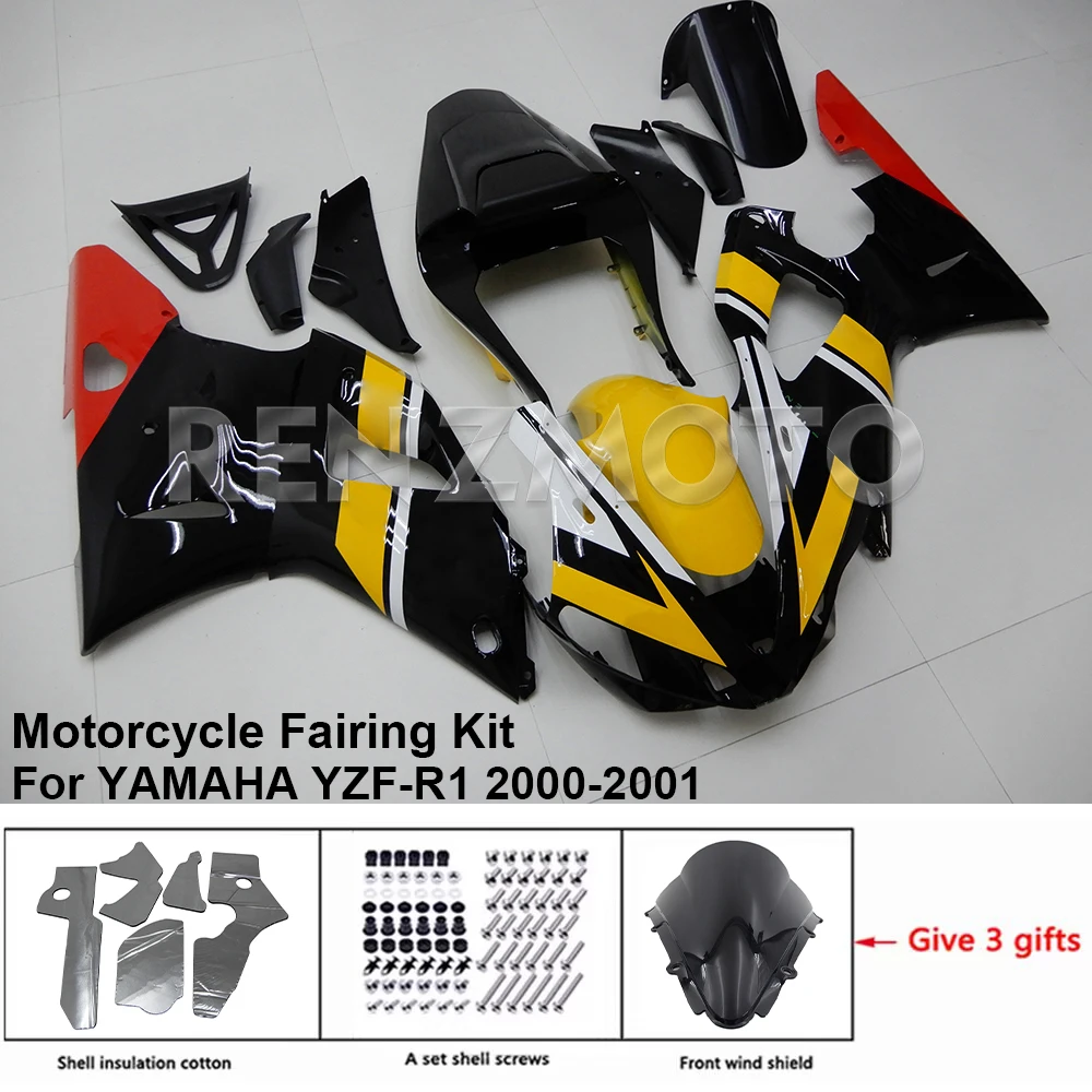 Фото Обтекатель для YAMAHA YZF-R1 2000-2001, черные комплекты обтекателей для YAMAHA YZFR6 01 02, полные обвесы YZF R6 1999 №3