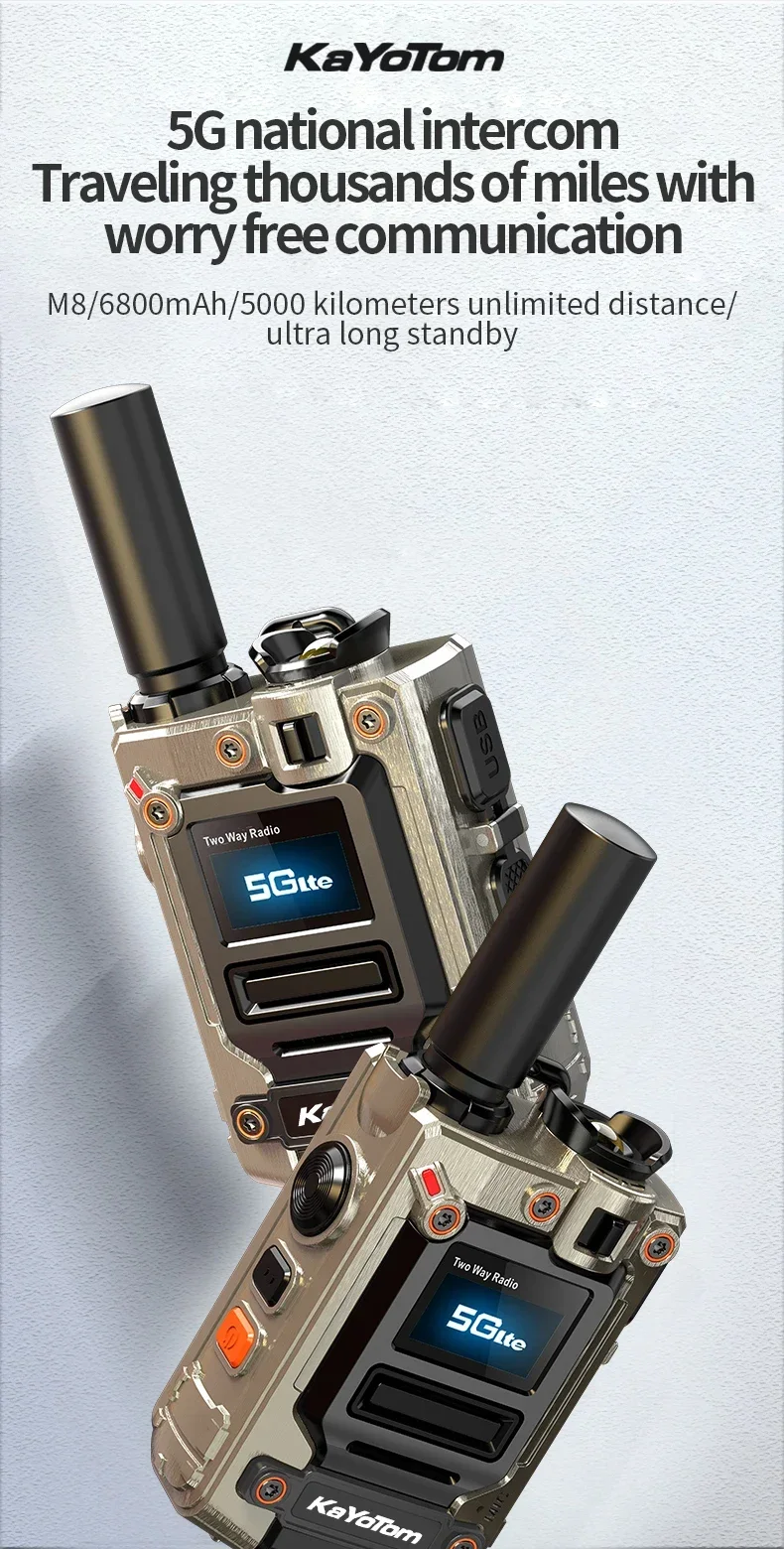 Фото KaYoTom M08 рация 5000 км дальняя связь 4g LTE POC сетевое радио SIM-карта рация wo way radio №5