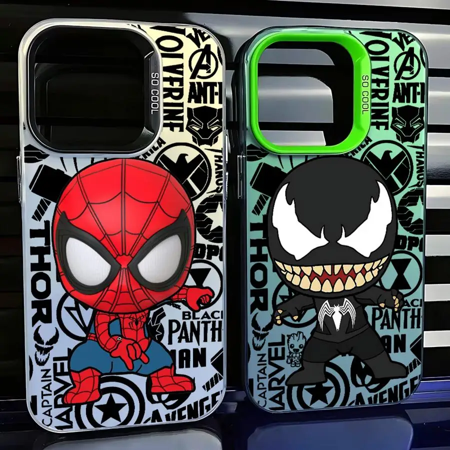 Чехол для телефона Marvel Sipider Man Venom для iPhone 15 16 Pro Max 11 13 Pro 14 Plus 12 11Pro 15Pro Max 16e Мягкий чехол