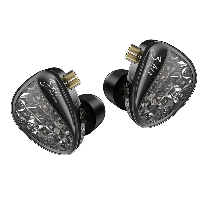 KZ ZA12 2DD + 4BA Гибридные наушники IEM Проводные наушники-вкладыши с регулируемой настройкой Hi-Fi Наушники Спортивная игровая гарнитура с шумоподавлением