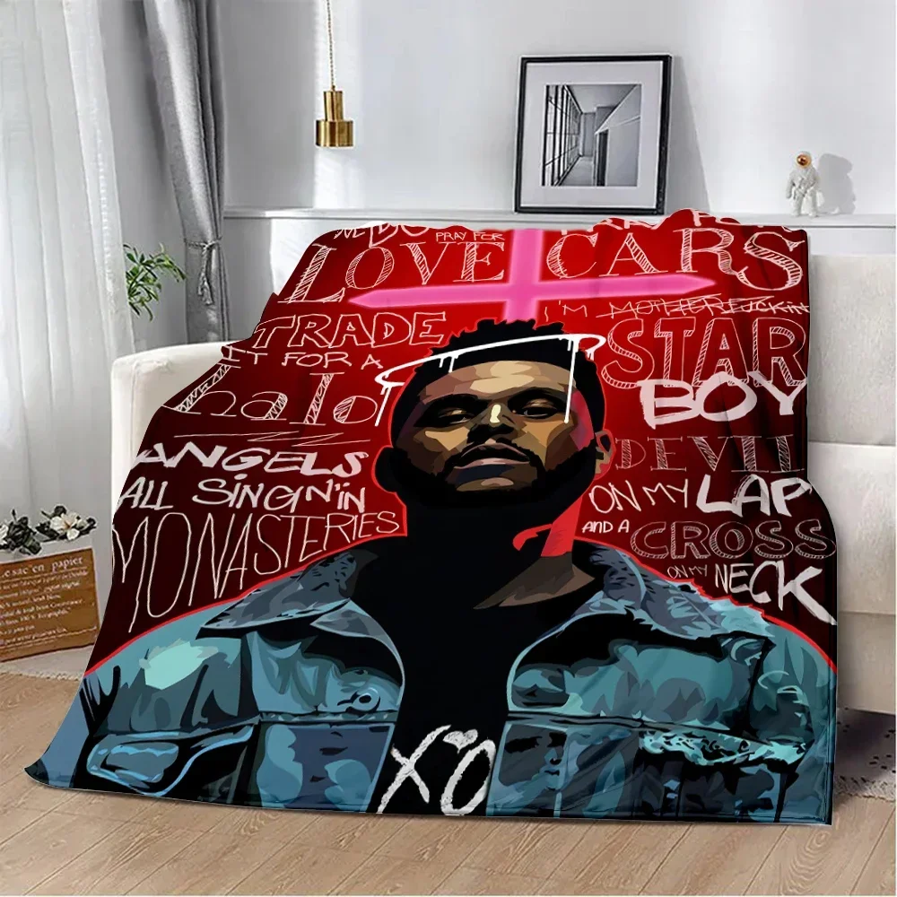 Фото Одеяло с минималистичным принтом The Weeknd XO, одеяла для пикника, теплое одеяло, мягкое и удобное одеяло для дома, путешествий, подарок на день рождения №5