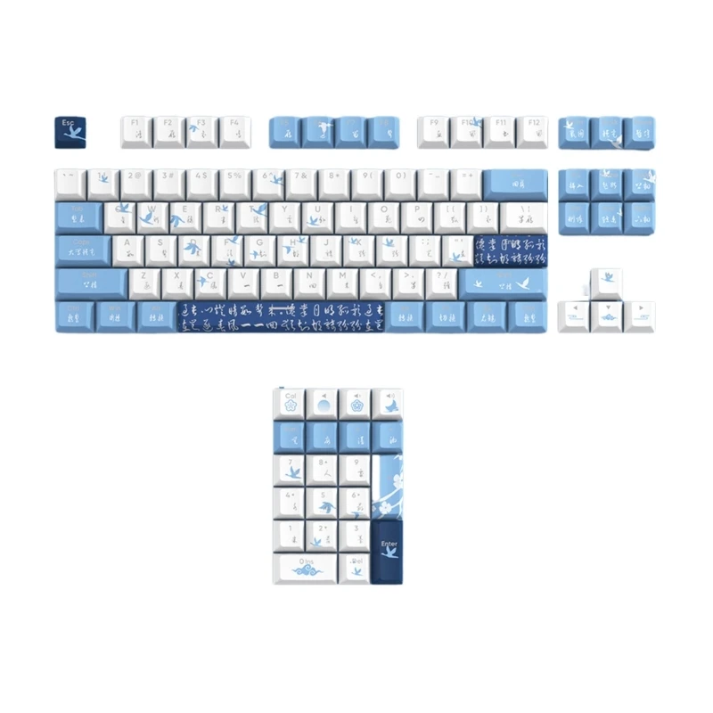 Фото 2 в 1 Double Shot DyeSub Набор клавишных колпачков с подсветкой PBT Колпачки для ключей WildGoose Ancient Style X3UF №4