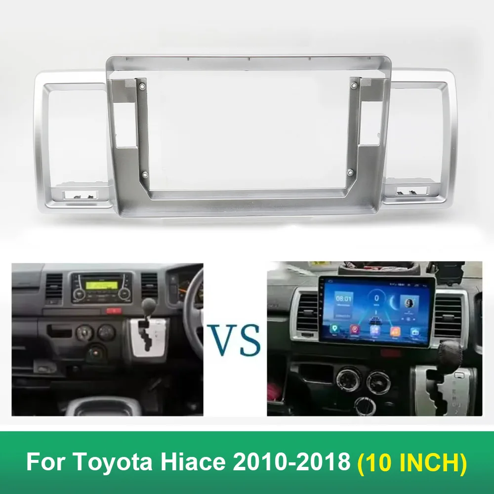 10-дюймовый автомобильный рамочный адаптер, декодер Canbus Box для Toyota Hiace 2010-2018 Android Radio, комплект панели для установки приборной панели