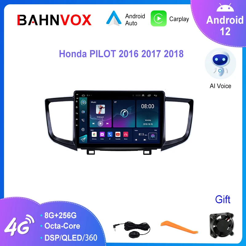 Автомобильный радиоприемник 10,1 дюймов Android 12,0 для Honda PILOT 2016 2017 2018 Carpaly GPS-навигация мультимедийный видеоплеер 4G стерео головное устройство