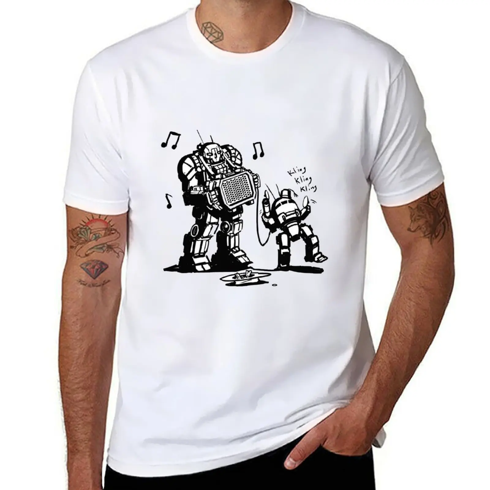 Футболка Battletech-The Dancing Urbanmech, мужские хлопковые мягкие мужские футболки с рисунком, футболка