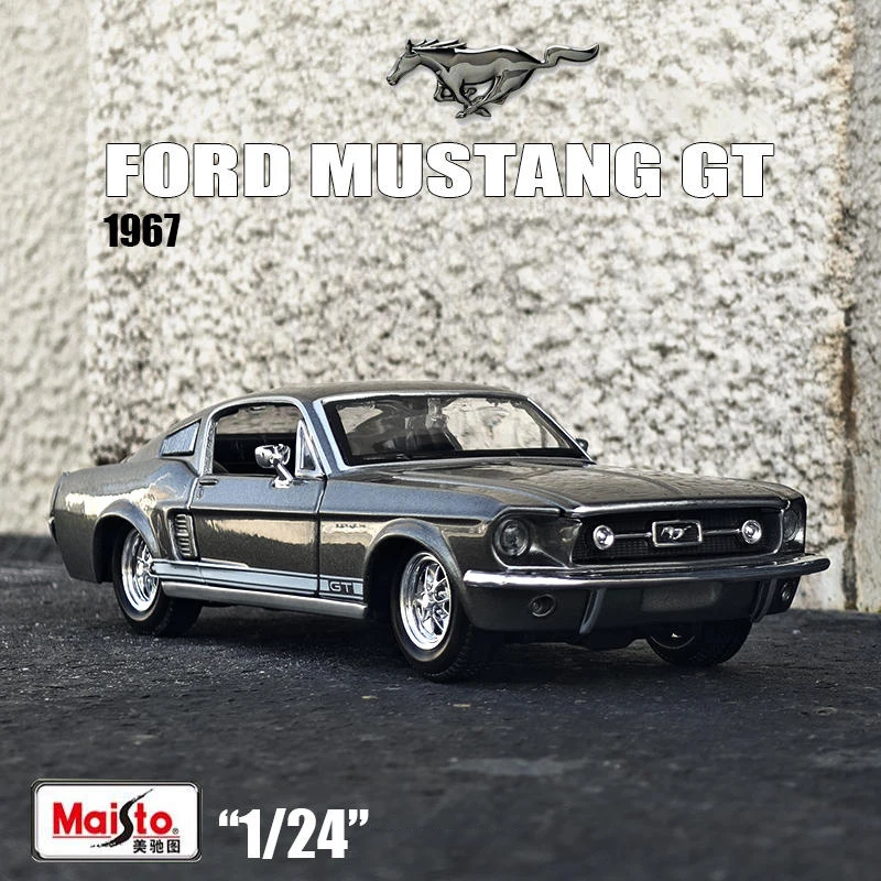 Maisto 1:24 1967 Ford Mustang GT, модель спортивного автомобиля из сплава, литая под давлением металлическая гоночная машина, модель автомобиля, коллекция моделирования, подарки для детей