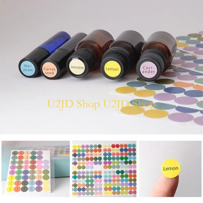 U2JD 192pcs/Лист Практические красочные бумажные наклейки метки для эфирных бутылок
