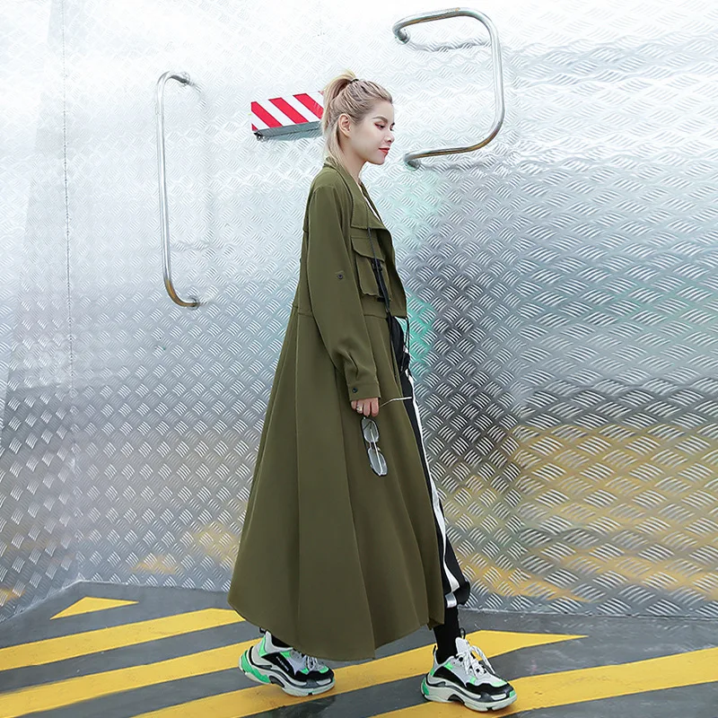 Фото Тренч с капюшоном, женские осенние пальто Manteau Femmes, зимние женские французские женские пальто оверсайз, распродажа, черные короткие 2025 №5
