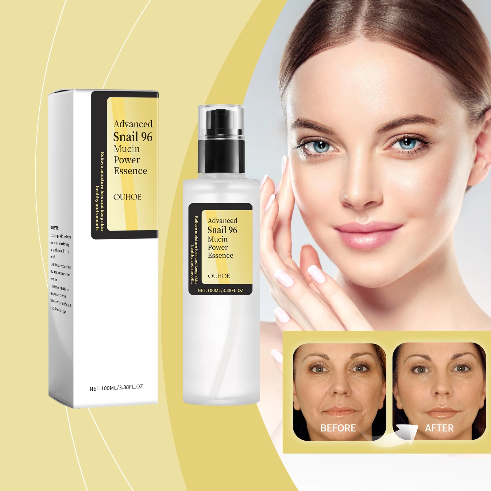 Фото Snail 96 Mucin Power Essence - 100 мл |   Увлажняющий и восстанавливающий лицо для сияющей кожи |   Корейская формула по уходу за кожей №3