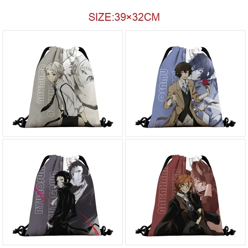 Аниме сумка на шнурке Bungo Stray Dogs Atsushi Dazai Osamu Doppo мультфильм спортивный рюкзак для мальчиков и девочек портативная сумка для хранения покупок