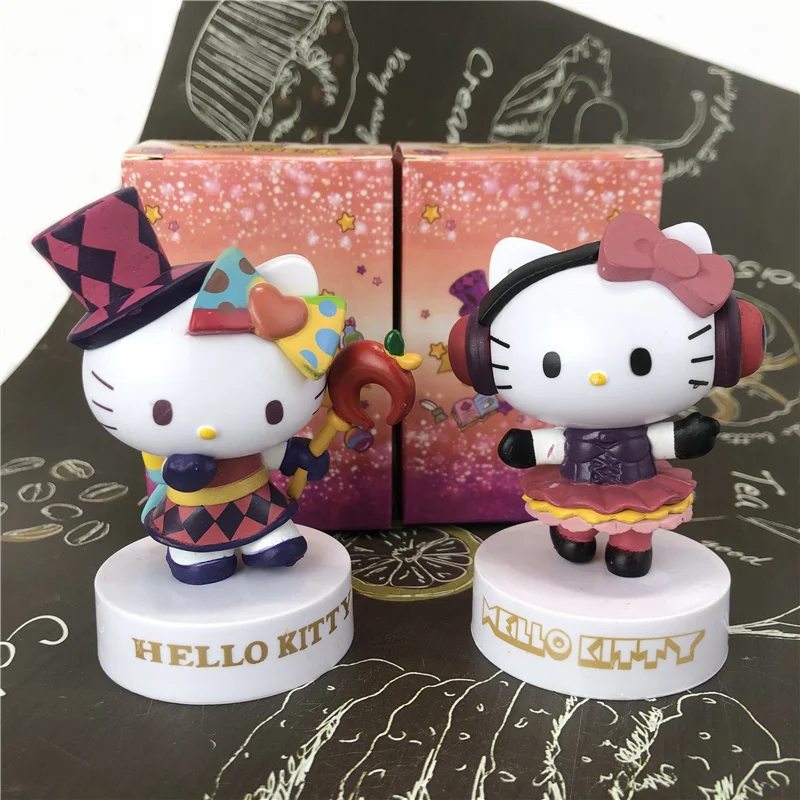 Фото Оригинальная аниме-фигурка Sanrio, Hello Kitty, милая аниме-Фигурка «таинственность слепой», кавайная экшн-фигурка, милая музыкальная игрушка для кошек №3