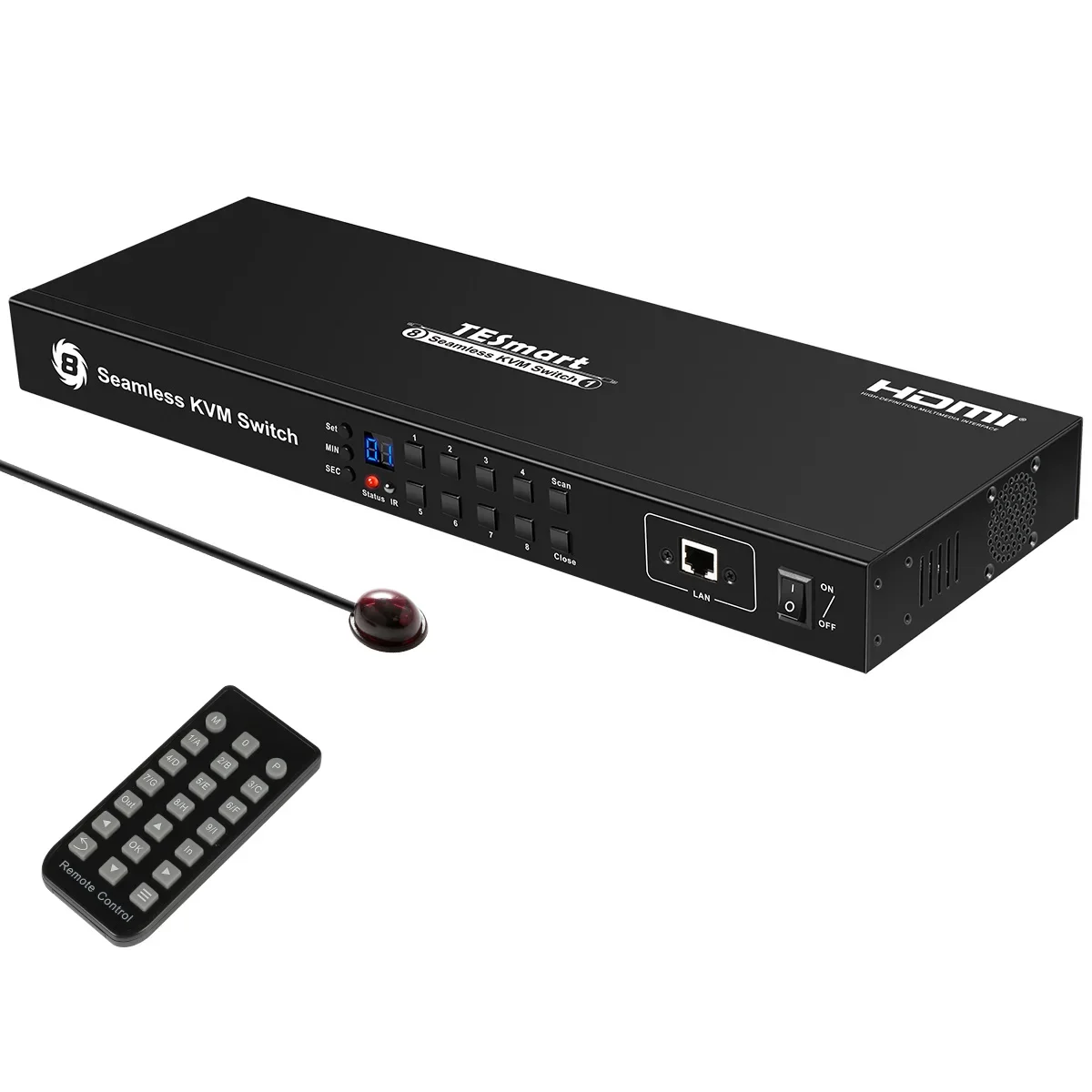 Бестселлер 8X1 ИК бесшовный KVM-переключатель с PIP-переключателем EDID 4k @ 30 Гц USB2.0 Hdmi KVM-переключатель