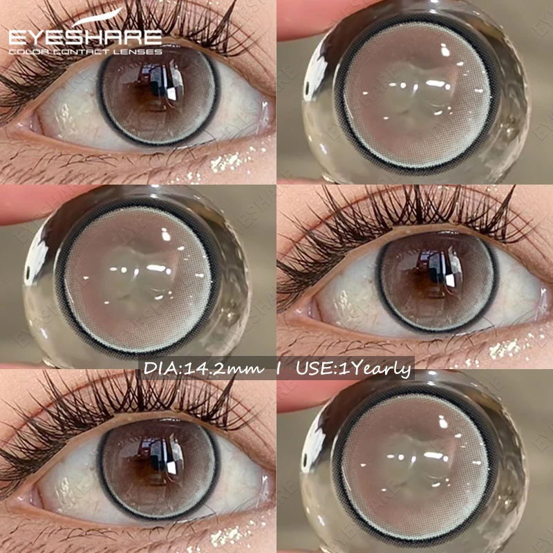 Фото EYESHARE 1 пара контактов для глаз, цвет линз, контактные линзы, натуральные серые контактные коричневые линзы, модные красивые синие линзы для макияжа №5