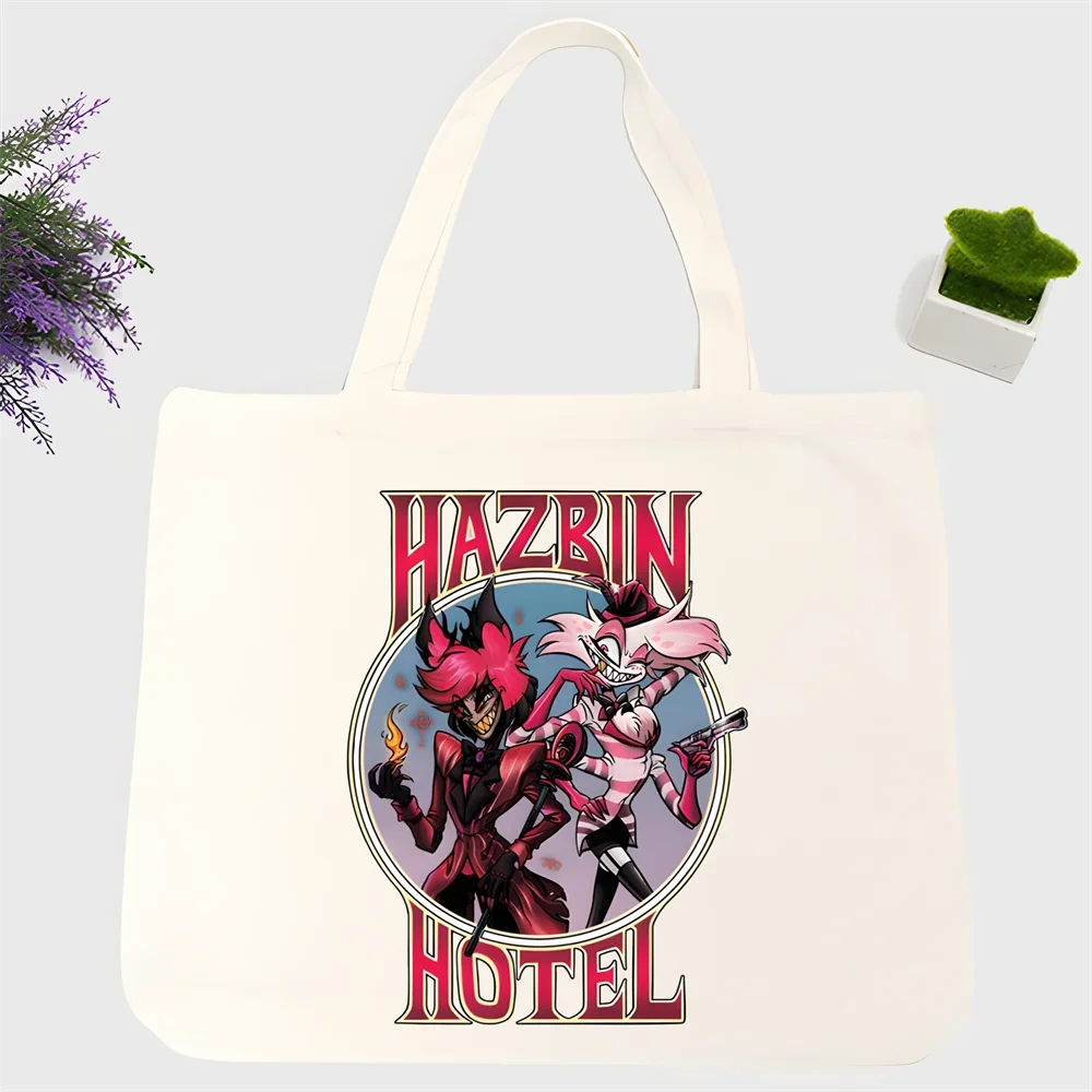 Hazbin Hotels Comedy Angel Dust Print Холщовая сумка через плечо для женщин Сумки Эко многоразовая сумка для покупок Винтажная мода
