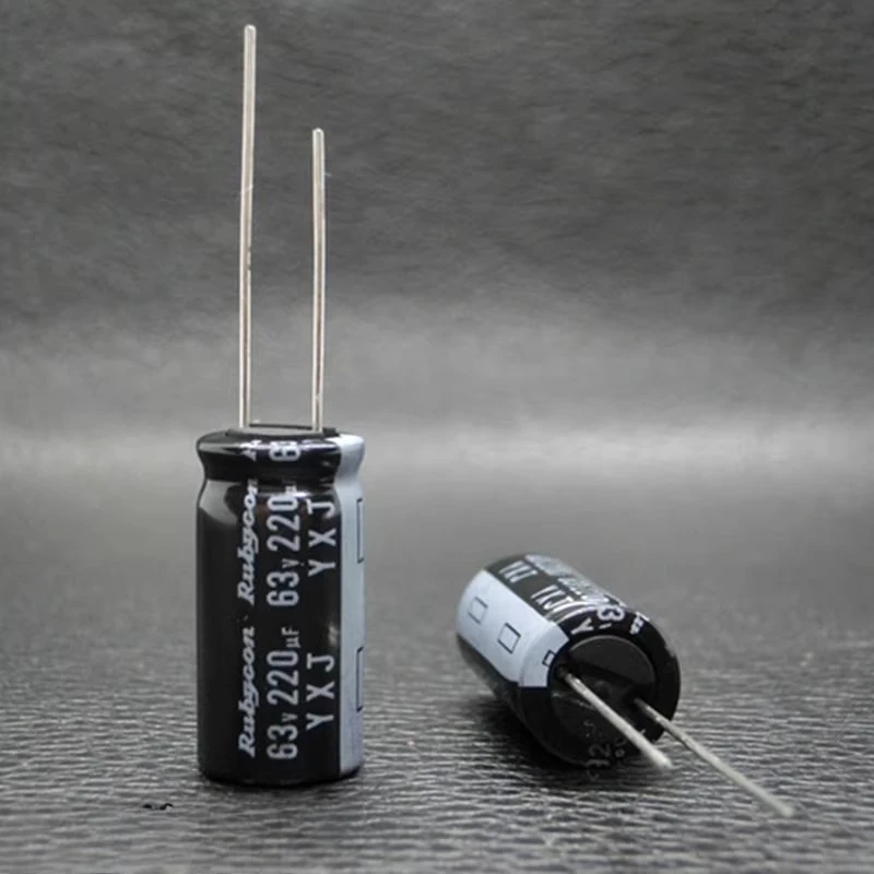 Фото (2 шт.) Rubycon YXJ 63v220uF 10*20 мм алюминиевый электролитический конденсатор 220UF63V через отверстие 105 ℃   Фиксированный конденсатор №2