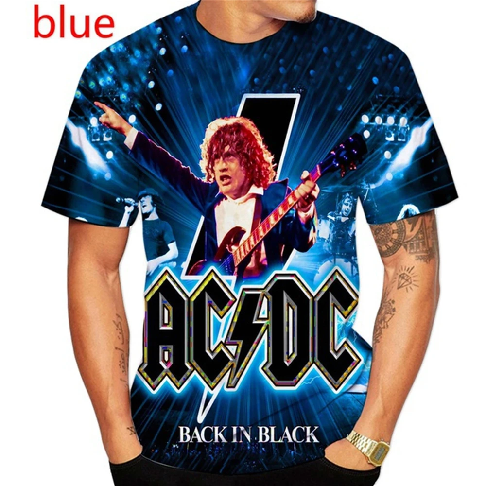 2024 Новая летняя мужская одежда Metal Rock Band ACDC 3D-принт Модная детская футболка с круглым вырезом Повседневная рубашка для мальчиков и девочек Топы (art.: 3920c8c625435) - 3920c8c625435