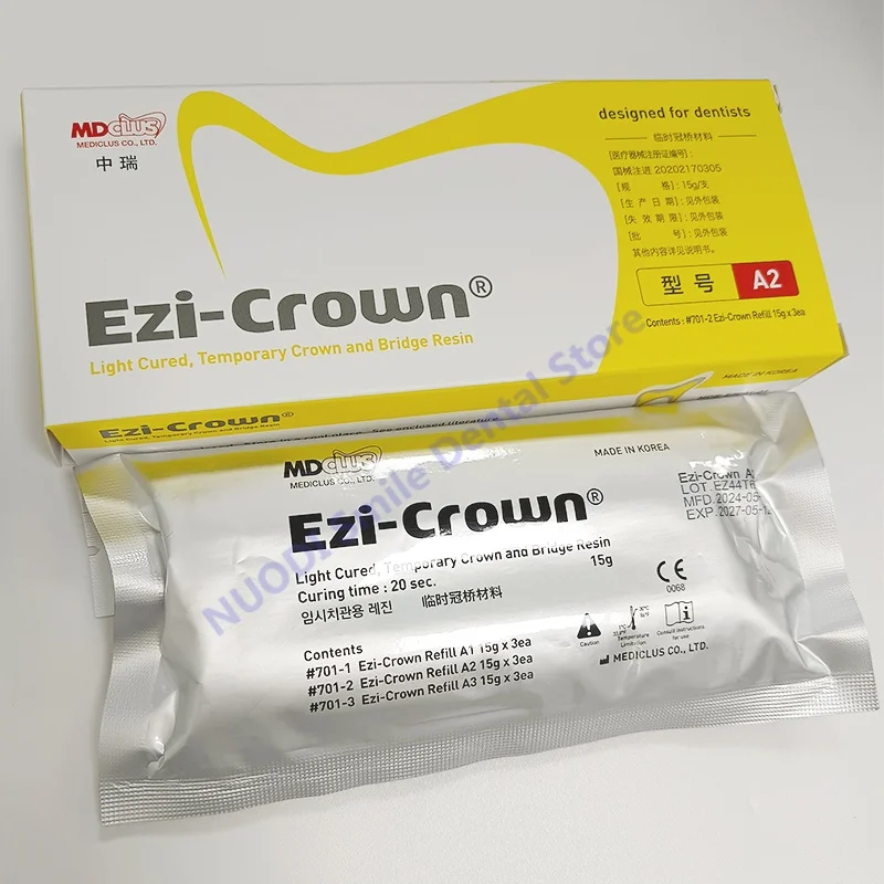 Фото 1 коробка Ezi-Crown Стоматологическая временная корона и мостовая смола Светоотвержденная смола Материал абажура A1 A2 A3 Литейный воск для стоматологической клиники Использование №4