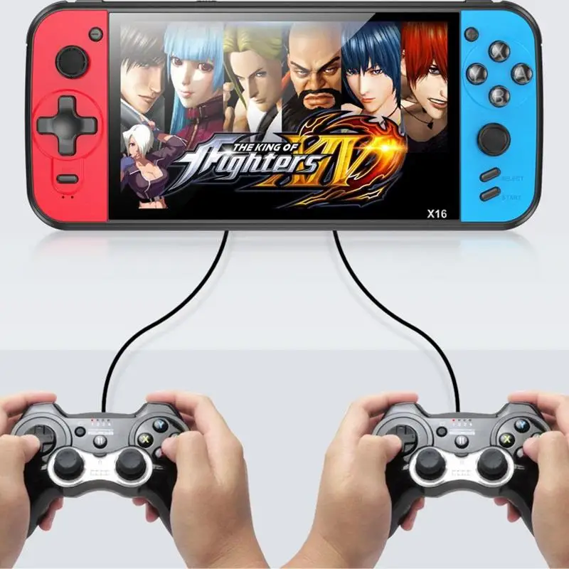 Портативная игровая консоль X16, 7,1 дюйма, большой экран высокой четкости, 3000 бесплатных игр, 800 дюймовый Основной экран, игровые видеоигровые консоли PS5