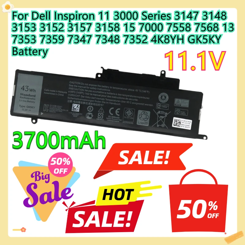 Для Dell Inspiron 11 3000 серии 3147 3148 3153 3152 3157 3158 15 7000 7558 7568 13 7353 7359 7347 7348 7352 4K8YH GK5KY Батарея