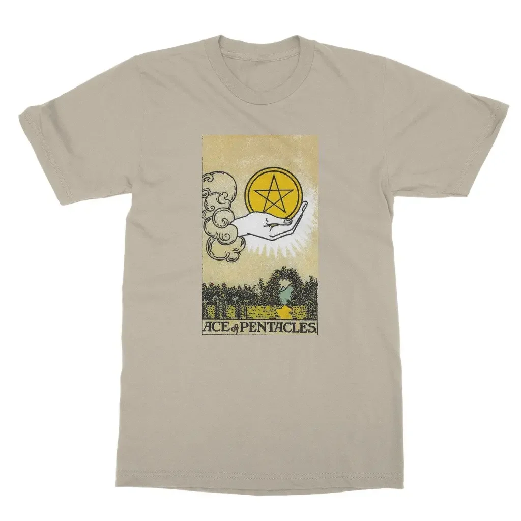 Классическая футболка для взрослых Ace of Pentacles Vintage Tarot