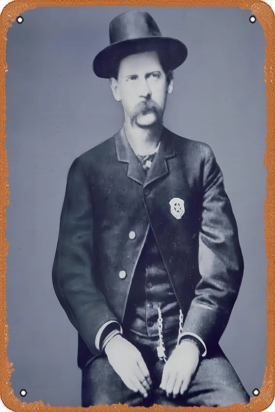Wyatt Earp Ретро дорожный постер Железный постер Картина Оловянная вывеска Винтаж Настенный декор для кафе-бара Паба Домашнее украшение для пива Ремесла 8x1