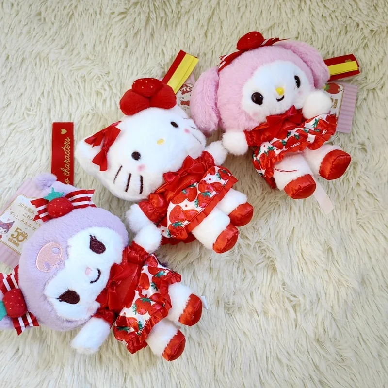 Фото Милые персонажи Sanrio Kurom Hellokitty Melody, плюшевые игрушки, мягкие игрушки, маленькие плюшевые брелки, подарок на Рождество и день рождения №5