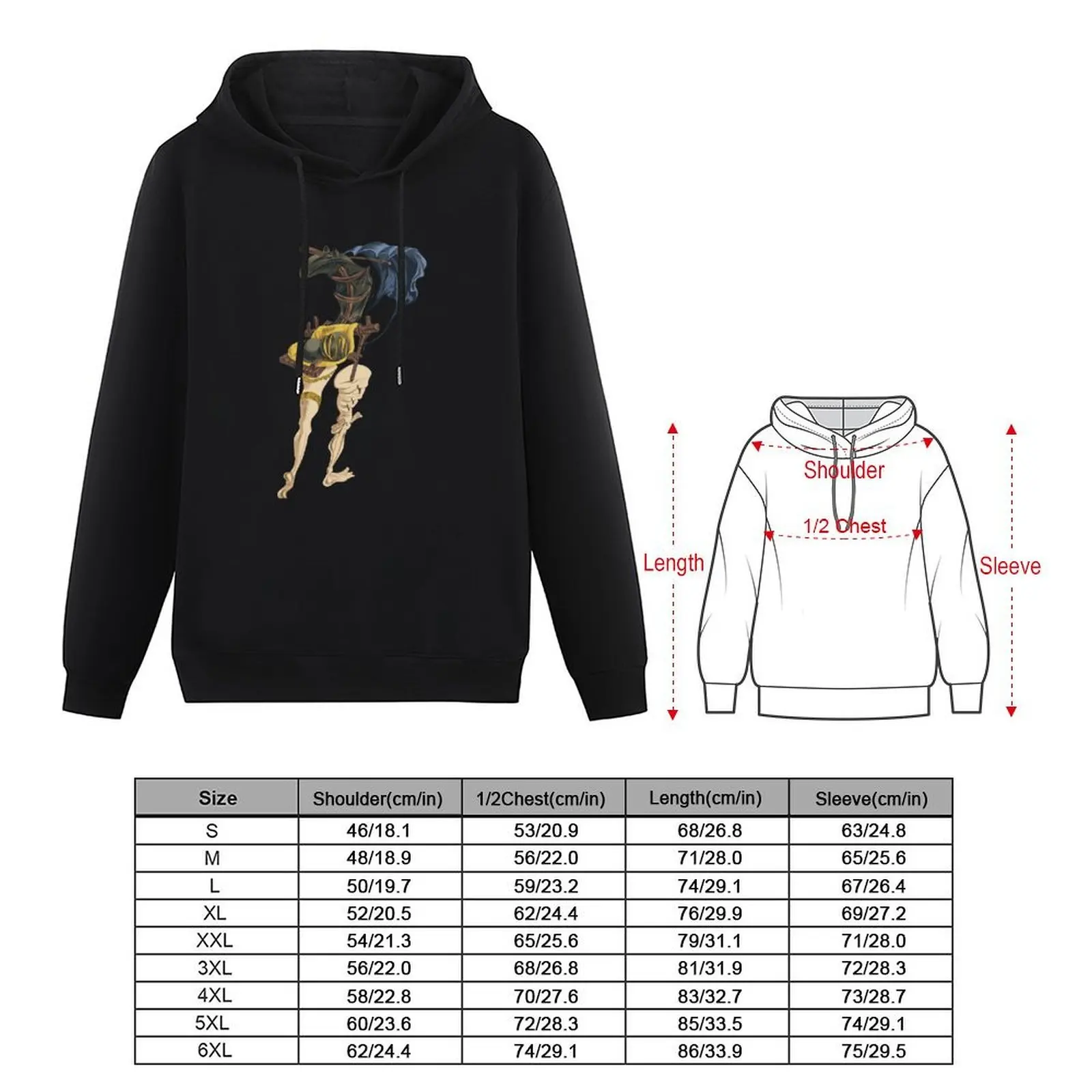 Фото Bluza z kapturem Dalí_s Allegory, зимняя одежда, одежда в стиле аниме, рубашка с капюшоном, мужские толстовки №3