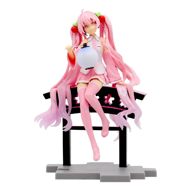 Hatsune Miku аниме фигурка Kawaii Cherry Blossom фонарь статуя модель ПВХ фигурка девушка настольный автомобиль украшения игрушки подарки