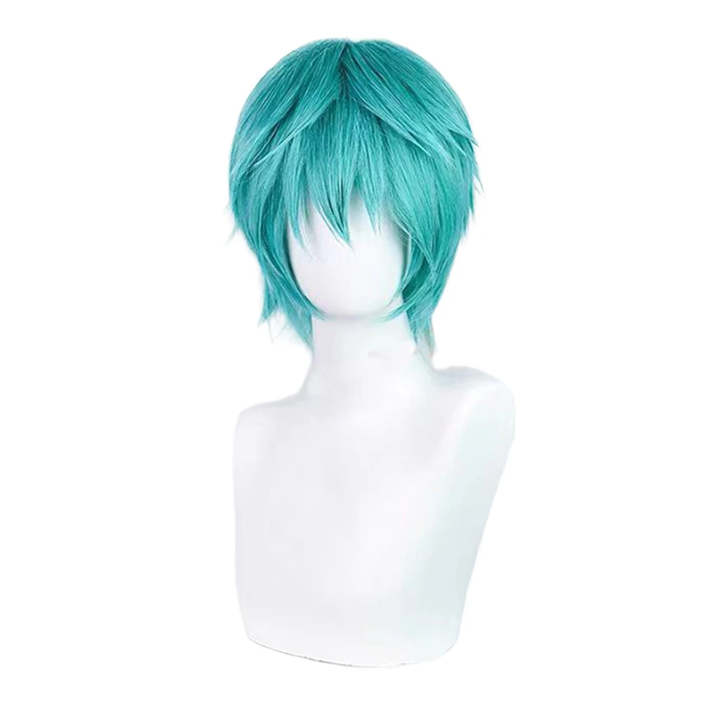 Фото Mikuo парик для косплея аниме Miku синие короткие аксессуары для волос высокотемпературная проволока для волос с шапочкой для парика для мужчин №5