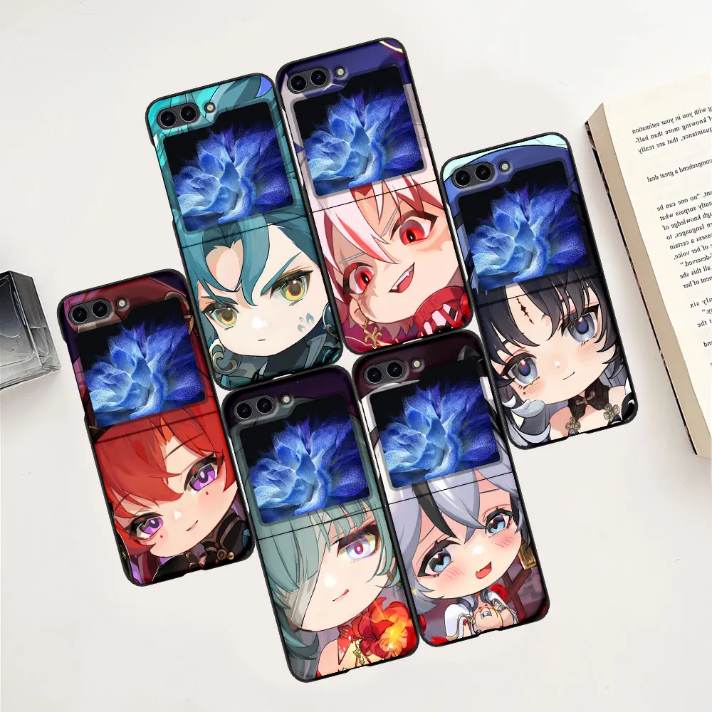 Чёрный Твердый Чехол для Samsung Galaxy Z Flip5 Zflip5, с волнами, Yangyang