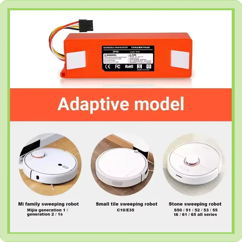 Фото Для Xiaomi Roborock S50 Сменный аккумулятор для робота-пылесоса S51 S52 S53 S55 S60 S4 S5 S6 S7 Полная серия 14,4 В 6800 мАч №5
