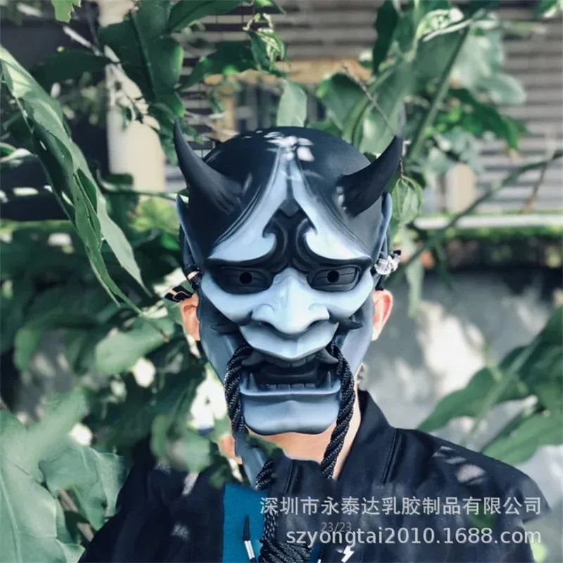 Фото Новая маска Evil Demon Kabuki Samurai Hannya на Хэллоуин, коллекционная декоративная латексная/смола, Япония, Праджня, призрак, страшный маскарад H XM19 №5