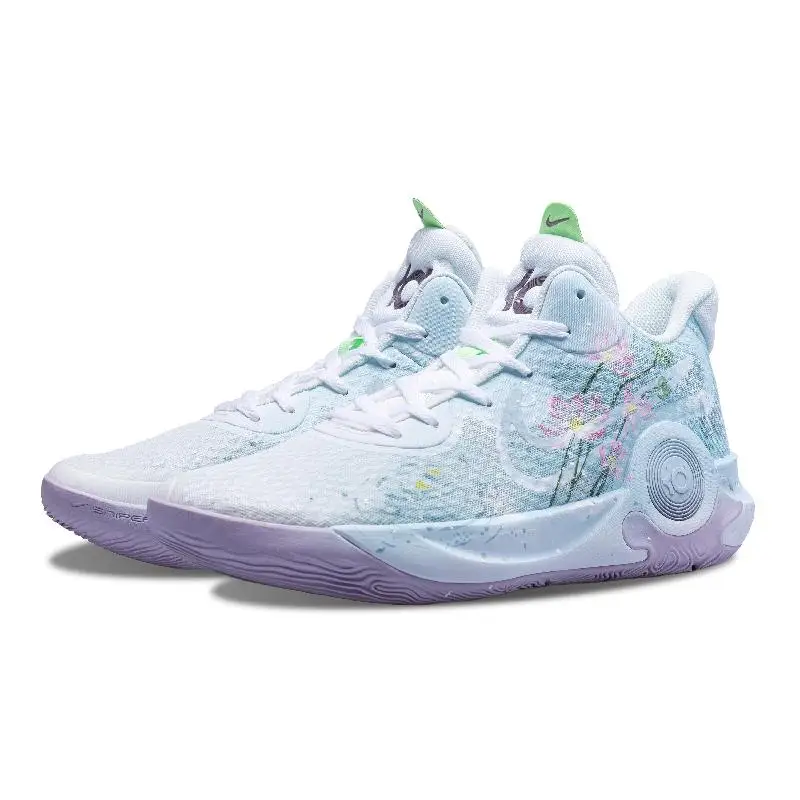 Фото 【Настроить】Nike KD Trey 5 IX винтажные баскетбольные кроссовки унисекс с низким берцем белые/розовые/зеленые кроссовки DJ6922-100 №4