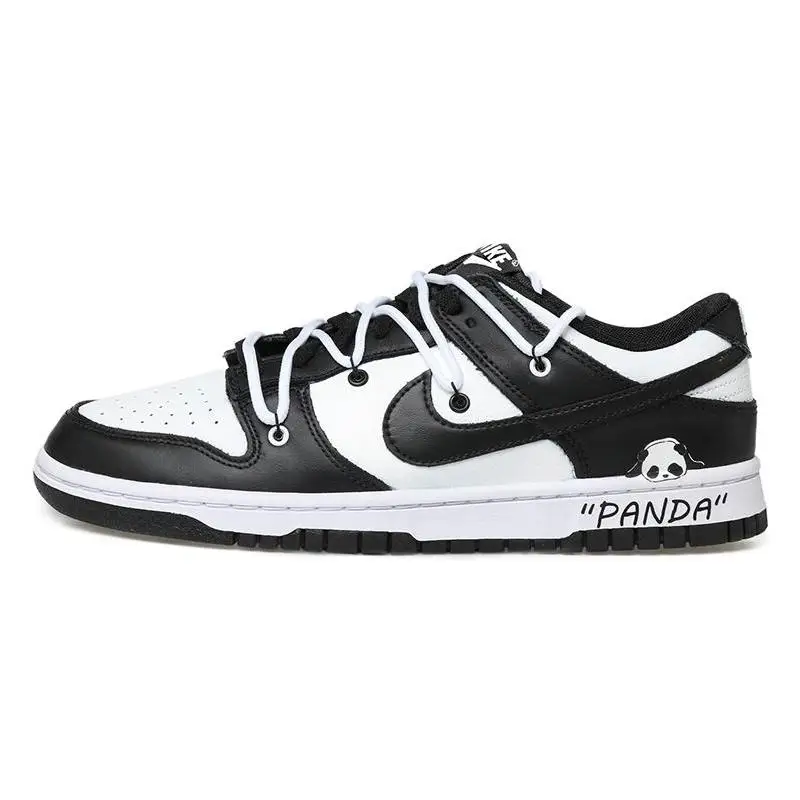Фото [Нестандартные женские туфли для скейтборда Panda S-BOX] NBA x Nike Dunk GS, черный, белый цвет №2