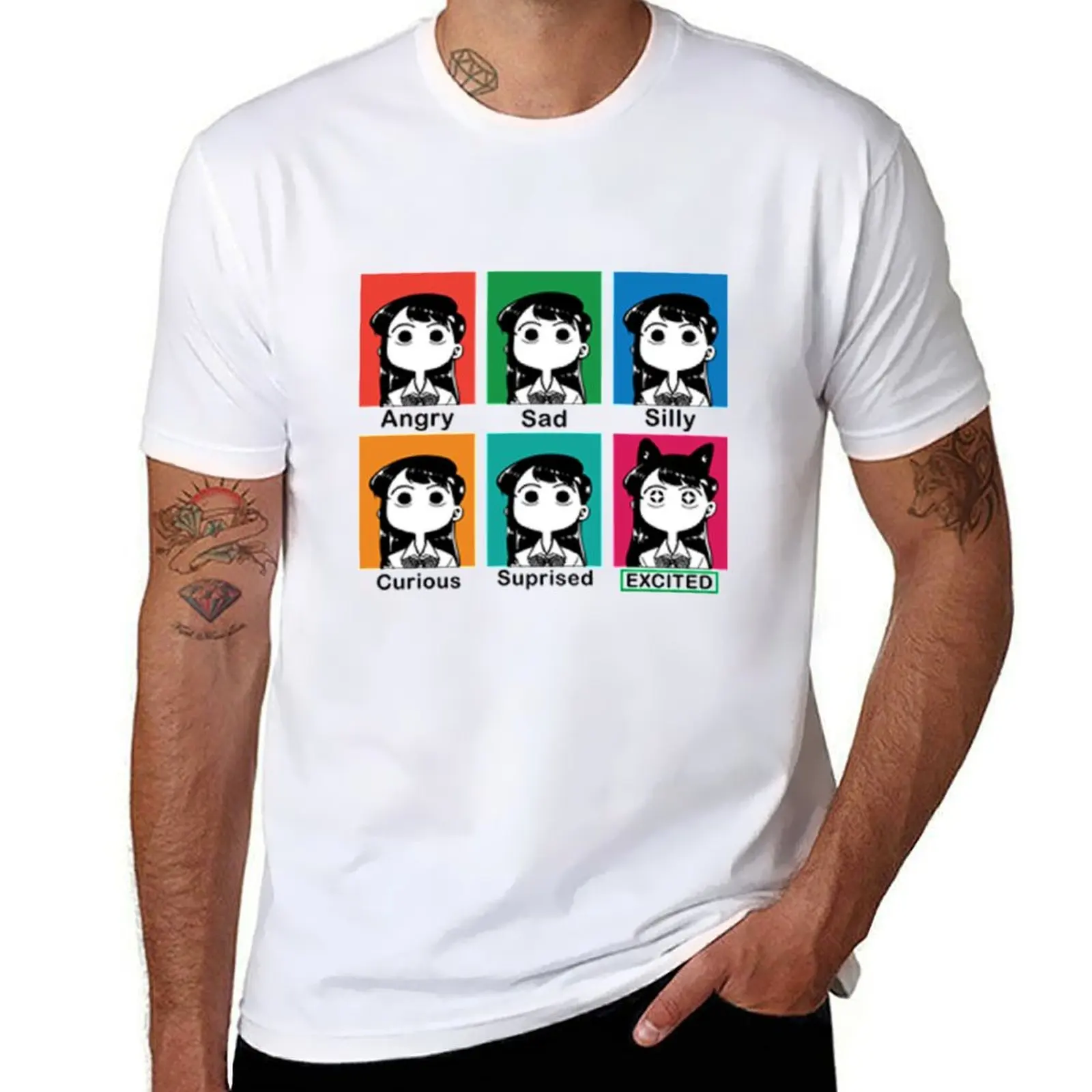 Футболка Komi San Wa Komyushou Desu, мужские футболки с рисунком, мужские забавные футболки с рисунком