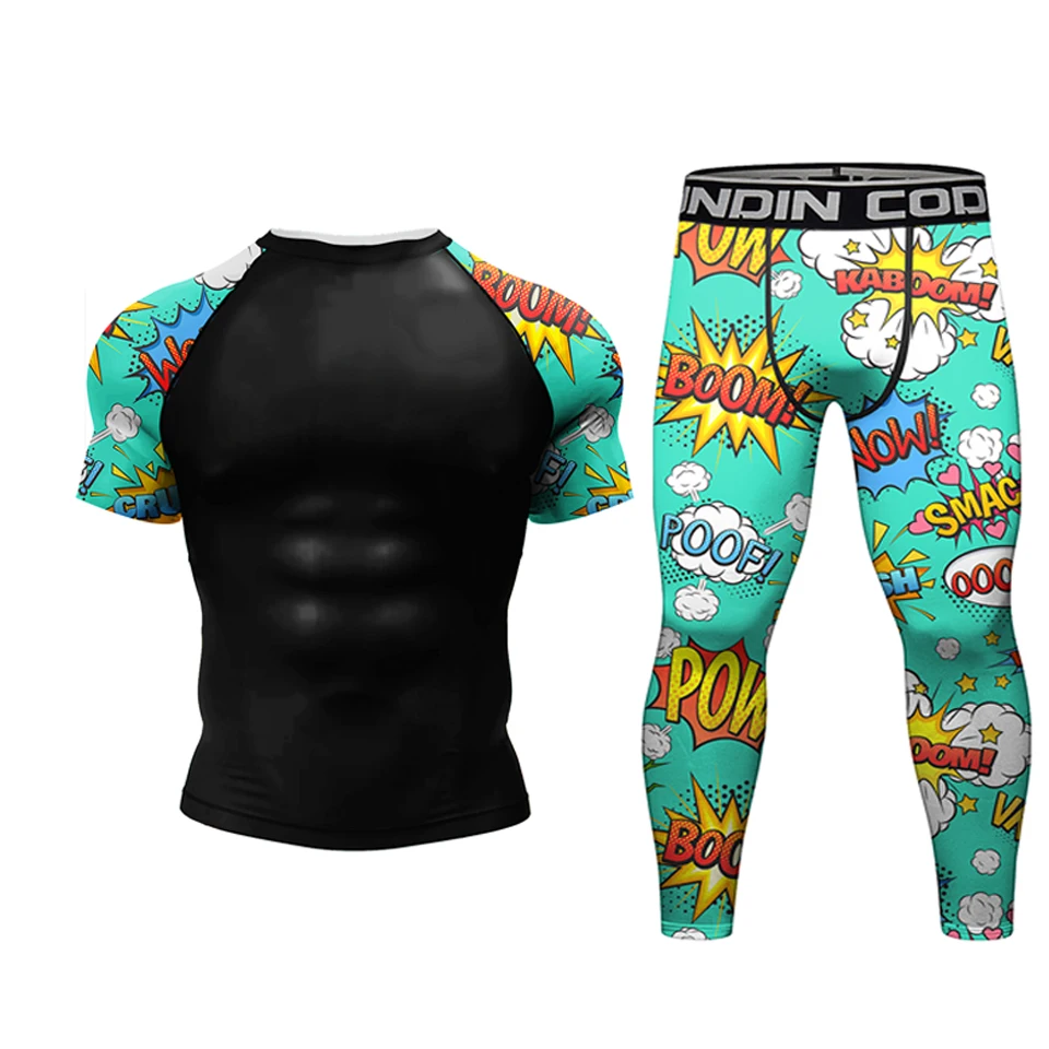 Фото Одежда для боевых искусств MMA BJJ, комплект из футболки и брюк для бокса Rashguard, тренировочные шорты для боевых искусств, спортивные шорты для муай-тайского боя №4