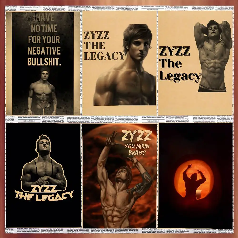 Zyzz крафт-плакат с принтом бумаги для дома, гостиной, спальни, входа, бара, кафе, художественная живопись, украшение