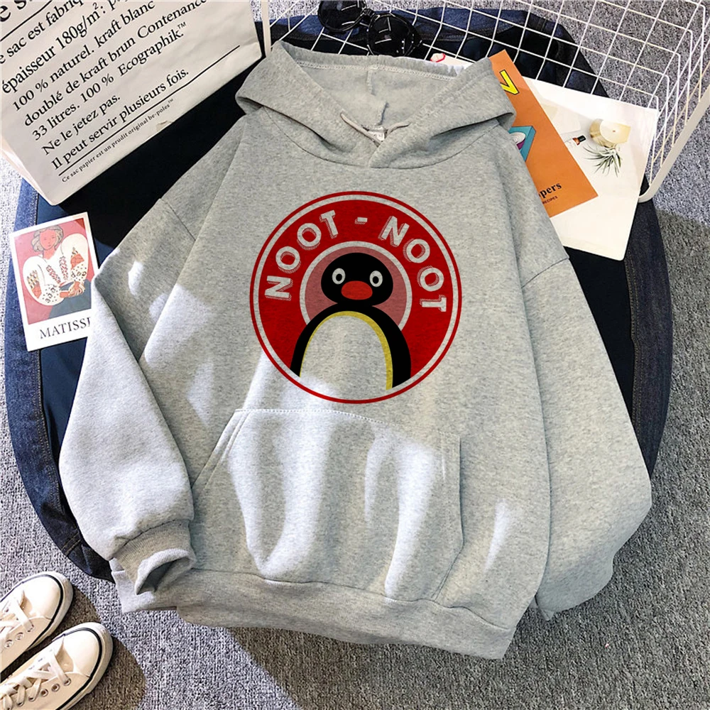 Женские толстовки Pingu в стиле Харадзюку, готический винтажный пуловер 90-х годов, Женский Готический капюшон Толстовки и свитшоты